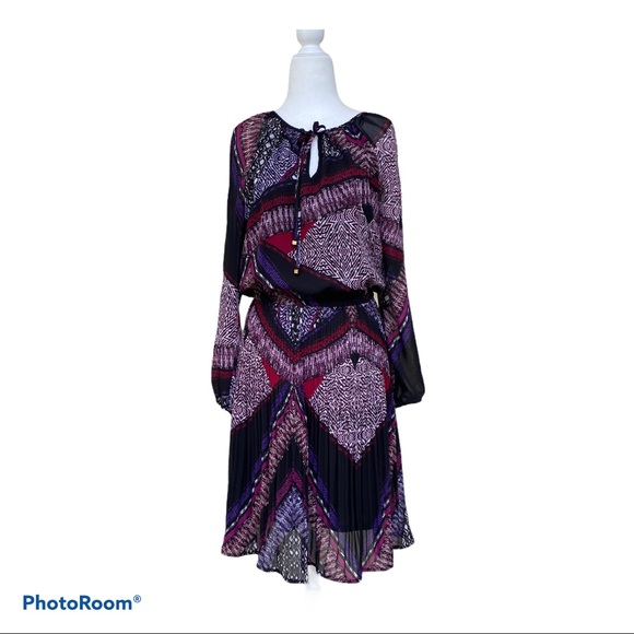 Melissa Paige Dresses & Skirts - Melissa Paige dress black pink purple print Small
